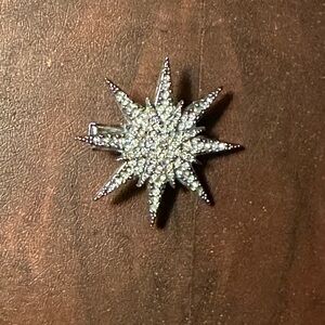 Silver Starburst Brooch or Hair Clip